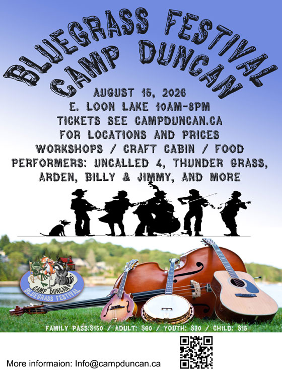 Bluegrass Festival at loon Lake August 15, 2026